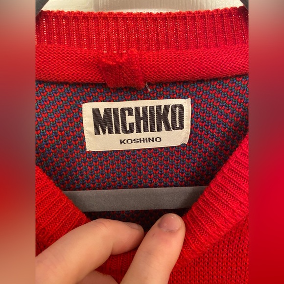 SOLD Vintage Loud Michiko Koshino Knit Embroidered Sweater - Picture 5 of 15